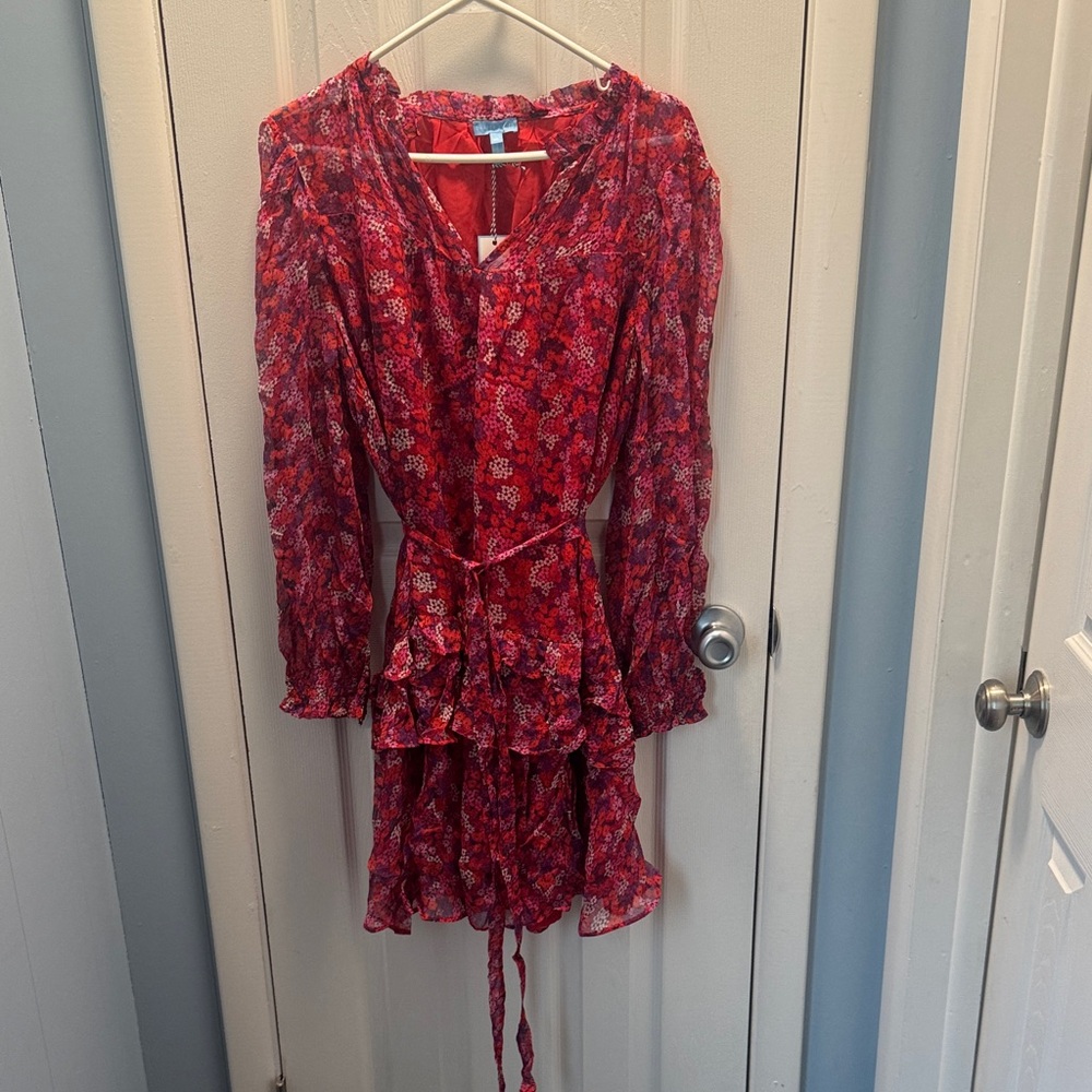 Draper James Red Floral Long Sleeve Dress